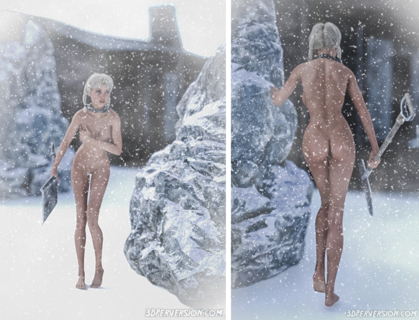 porn comic image Slave in the snow 01